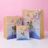 Bolsa de Regalo Pintura al Óleo Creativa, Bolso de Mano, Tienda de Ropa de Alta Gama, Bolsa de Regalo Literaria Exquisita para Fiestas, Bolsa de Papel con Logo Impreso