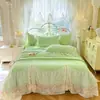 2026 Nuevo Estilo Coreano Estilo Princesa Juvenil Algodón Faldón de Cama Juego de Cuatro Piezas Colcha de Verano Colcha de Aire Acondicionado Cubrecama