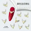 Joyas Explosivas para Uñas con Forma de V, Bola de Diamante, Rombo para Manicura Francesa con Diamante Redondo, Diamante Metálico, Arte de Uñas DIY, Diamante