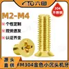 Tornillos Pequeños de Acero Inoxidable 304 Color Dorado con Cabeza Avellanada Pequeña Tornillos Pequeños Planos Dorados en Forma de Cruz Fm Venta al por Mayor M2/M2.5/M3/M4