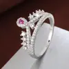 Anillo de Luz Circular con Corona y Circonita Diseño Creativo de Lujo Súper Brillante Full Circonita Propuesta Anillo de Boda Venta Directa de Fábrica