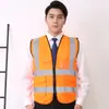 Chaleco Reflectante Multibolsillos Tela de Malla Transpirable Talla Grande Amarillo Fluorescente Ropa Reflectante China Herramientas de Seguridad para la Construcción Chaleco