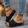 Nuevas Pantuflas de Suela Gruesa para Mujer de Comercio Exterior Verano 2025 Transfronterizas Talla Grande Punta Descubierta Florales Moda de Suela Gruesa para Mujer