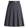 Elegante y chic falda midi plisada para mujer, nueva colección otoño 2026, de cintura alta, línea A que cubre las caderas, falda corta versátil y estilizada para mujer
