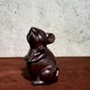Adornos de Ratón Tallados en Ébano Doce Zodiaco Ratón de Madera Mascota de Esquina para el Hogar Decoración de Apertura Artesanía Regalos