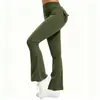 Pantalones de Yoga Elásticos de Bolsillo con Botón Más Vendidos Pantalones Largos Ropa de Trabajo Levanta Glúteos de Cintura Alta Fitness Deportivo Secado Rápido Pantalones de Campana K091