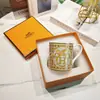 Taza de Hueso de Porcelana con Carro Tirado por Caballos Dorados Taza de Cerámica Taza de Café Europea Taza de Té Taza de Oficina Taza Creativa para Beber