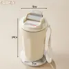 Taza de café aislada de acero inoxidable con degradado, octagonal, alto valor estético, taza de agua portátil para mujer, medición inteligente de temperatura, regalo personalizable