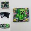 Carteira Dobrável Curta do Jogo Minecraft Steve Creeper Personalizada Criativa em Couro PU Carteira Masculina e Feminina