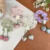 Elástico de Cabelo Morango Tulipa para Mulheres com Estilo Floresta de Luxo, Novo Modelo 2025 Elástico de Fita para Cabelo com Flor