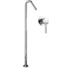 Pedestal de bañera de cobre de montaje en suelo, montaje oculto en pared, creativo, minimalista, grifo mezclador de agua fría y caliente, grifo lateral de bañera