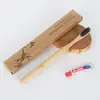Hotel Alojamiento Familiar Bambú Alta Calidad Cerdas Suaves Cepillo de Dientes No Desechable Tubo de Bambú Regalo Viaje Grabado en Madera Logo