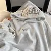 Sudadera con capucha bordada con letras de alta resistencia para hombre en Otoño e Invierno Forro polar Pesada Marca de moda Casual Holgada Ropa para pareja