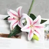 2 Flores 1 Capullo Lirio Flor Artificial Decoración del Hogar Arreglo Floral de Boda Flor Falsa Impresa en 3D Accesorio Fotográfico Decoración de Fiesta Flor
