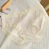 CS091 # Calcinha de renda para meninas, cor sólida, cintura média, calcinha de puro desejo para mulheres, lingerie feminina macia e sexy