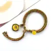 Pulsera Thangka Estilo Tíbet con Cinco Deidades de la Riqueza, Pulsera Tejida a Mano con Tara Verde y Cinco Santos, Pulsera Caja Gahu