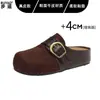 Mules planos para mujer estilo Birkenstock de piel de vaca suave con suela gruesa, con una sensación cómoda y acolchada, perfectos para usar al aire libre.