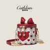 Bolso Pequeño de Crowdsourcing Bolso de Mujer 2024 Nuevo Patrón de Amor Cadena Bolso Bucket Bolso de Hombro Simple Bolso Cruzado