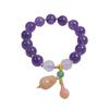 Pulsera de Amatista Turquesa Pulsera de Loto Blanco de Jade Colgante de Cristal de Fresa Templo Escénico Nuevo Estilo Chino