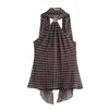 Para Comércio Exterior Transfronteiriço Europeu e Americano Roupas Femininas Aliexpress Mais Vendidas Verão Simples Versátil Top Tomara-que-caia com Poá Marrom