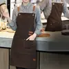 Avental impermeável de lona transfronteiriço impressão de LOGO especial para catering novo macacão masculino feminino cozinha loja de chá com leite cintura