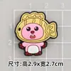 Accesorios de Dibujos Animados de Castor Rosa de PVC para Bricolaje para Fundas de Teléfono, Botellas de Agua, Piezas Decorativas, Parches para Zapatos con Agujeros