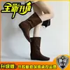 Botas Femininas de Camurça Bico Fino Apontado Cano Médio Slim Outono/Inverno 2026 Nova Moda com Solado Macio e Salto Embutido Botas de Moda de Nicho