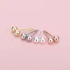 Pendientes de Plata de Ley S925, Pendientes Lisos de Perla Redonda, Pendientes Sencillos para Mujer, Venta al por Mayor desde el Fabricante