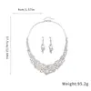 Aretes Collar de Gota de Agua Huecos Incrustados de Diamantes Estilo Nuevo Europeo y Americano Transfronterizo Moda Exquisita Cadena Clavicular Lujo Ligero Sensación de Gama Alta Accesorio para el Cuello
