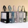 Bolsa de malla para examen Bolso tote de un hombro Bolsa para tutor Bolsa con cremallera Archivo A4 datos Malla transparente capacidad