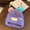 Gorro de Lana Tejido Divertido para Estudiante Niña Invierno Femenino Lindo Niños Familia Estilo Japonés Gorro Bola de Pelo Cálido Protección para Orejas