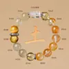Pulsera de Pulsera de Elemento Agua Hidratante Deficiente en Agua de Cinco Elementos para Hombres y Mujeres, Pulsera de la Fortuna Multi-Tesoro de Cristal Azul Natural, Joyería de Equilibrio