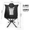 Venta al por mayor transfronteriza silla giratoria de respaldo alto de aleación de aluminio silla plegable de apertura rápida silla de camping silla de camping silla luna almacenamiento con un botón