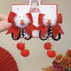 Accesorios para el Cabello de Ropa Tradicional China para Niños de Año Nuevo, Pinzas para el Cabello Festivas Rojas para Niñas y Bebés, Adorno para la Cabeza Estilo Chino de Año Nuevo