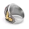 Joyería de Acero de Titanio Haiteng Tendencia Europea y Americana Hombres Alas de Dapeng AliExpress Gema de Águila Anillo del Ejército Salida de Fábrica