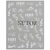 Adesivos de Unha Nota Musical com Glitter Símbolos Musicais Personalizados Elemento de Piano Adesivos Autocolantes Acessórios de Decoração DIY para Unhas