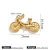 Acero Inoxidable Retro Chapado en Oro Colgante de Bicicleta Colgante de Bicicleta Llavero Colgante de Collar Joyería DIY Hecha a Mano