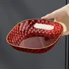 Plato para huesos y plato de frutas de lujo ligero con patrón de diamantes, transparente, plato pequeño creativo para uso doméstico para aperitivos, plato pequeño de estilo de lujo ligero