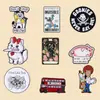 Colección de Broches de Animales de Dibujos Animados Divertidos Transfronteriza Estilo Artístico de Calavera de Gato Lindo Pin para Ropa Bolsos Venta al por Mayor