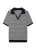 ZA comércio exterior transfronteiriço moda feminina item quente 2026 verão novo moda europeia e americana confortável casual camisa listrada preto e branco para mulheres