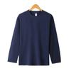Playera pesada de manga larga recta de 260 gramos algodón de fibra larga de Xinjiang ropa de otoño para hombres y mujeres con camiseta básica casual de otoño e invierno de color sólido
