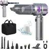 Aspiradora de Alta Succión para Coche con Pantalla de Potencia Inalámbrica, Motor sin Escobillas Portátil, Removedor de Polvo y Soplador Manual para el Hogar
