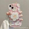 Pintura al Óleo Flor Rosa Dibujo Animado Soporte Adecuado para Funda de Teléfono Móvil Vivo # X90Pro/80 Y73/S15 Antideslizante para Mujer