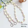 Nueva Cadena de Perlas de Colores Arcoíris Ins para Teléfono Móvil Correa Cruzada Popular Cadena de Bolso Colgante Femenina