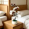 Planta en Maceta Artificial de Flor de Ciruelo de Invierno de 7 Flores de Amazon para Decoración del Hogar y la Oficina, Bonsái Pequeño, Regalo de Año Nuevo, Adorno de Flor de Ciruelo