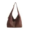 Bolso de Axila Retro Simple Esmerilado para Mujer Otoño Nicho Gran Capacidad Casual Trabajo Ropa de Trabajo Bolso de Hombro Cruzado Tendencia