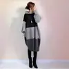 En Stock Estilo Japonés 2025 Primavera Nuevo Vestido Sudadera con Capucha y Abertura Color-Block