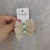 Novedad Primavera y Verano Estilo Pastoral Dulce Bebé Niños Niña Pequeña Banda Elástica Rosa Verde Cuadros Lazo Cuerda para el Cabello Lazo para el Cabello