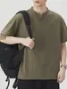 Ropa para Hombre Fengshe / Nuevo Verano 2026 Camiseta para Hombre con Cuello Henry, Popular Camiseta de Manga Corta con Tejido Jacquard