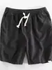 Algodão e Linho Fresco e Confortável Comércio Exterior Original Verão Masculino Respirável Linho Reto Casual Shorts Calças Cinco Pontos Tendência